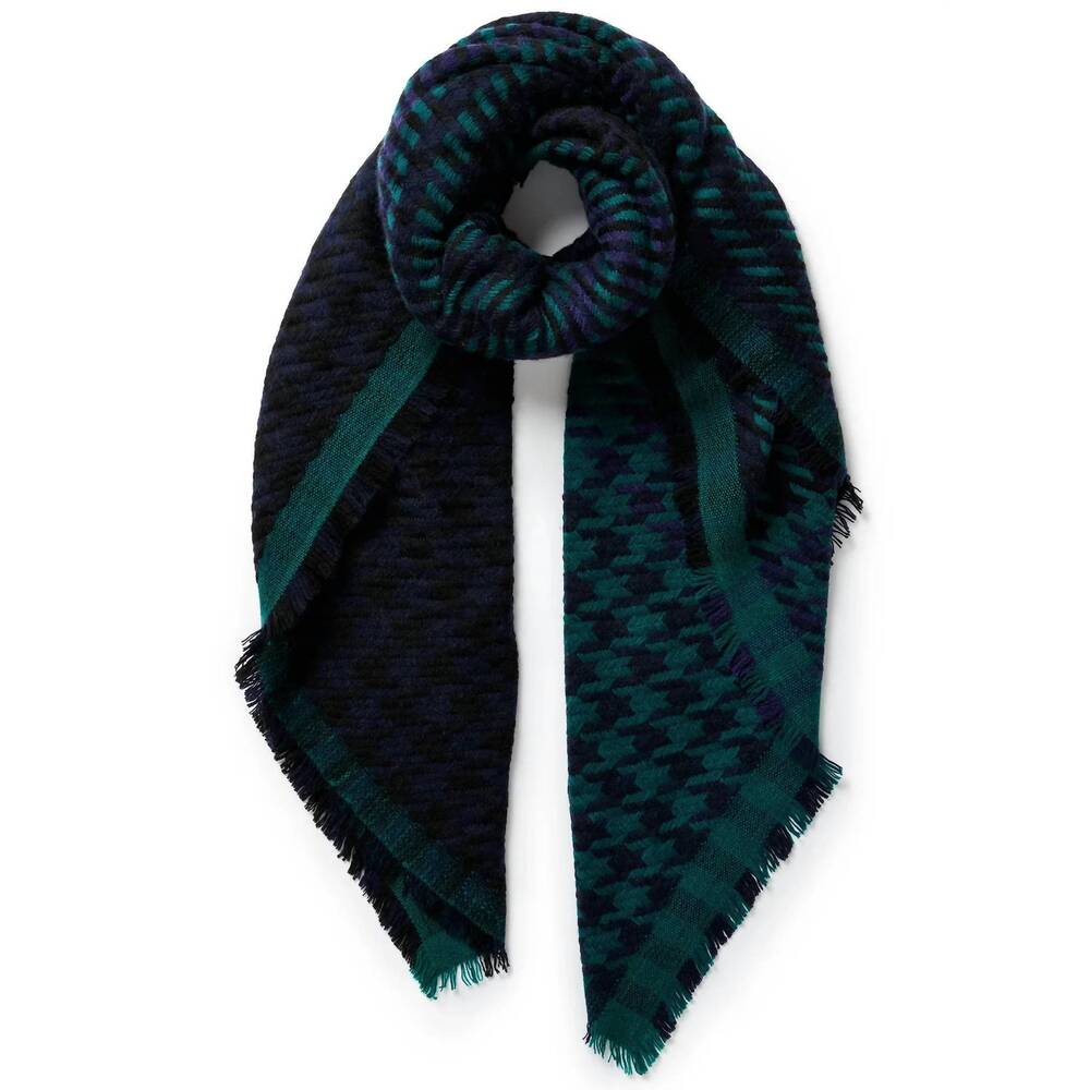 NEW JANE CARR unisex houndstooth scarf in sergeant